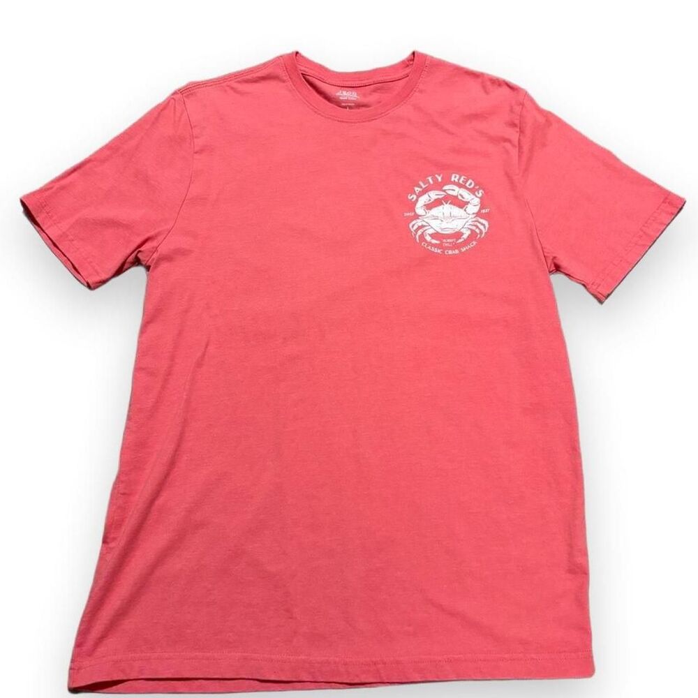IZOD Saltwater Coral Red Crab Graphic T-Shirt Men's L